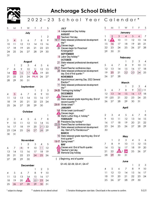 2022-23 School Year Calendar